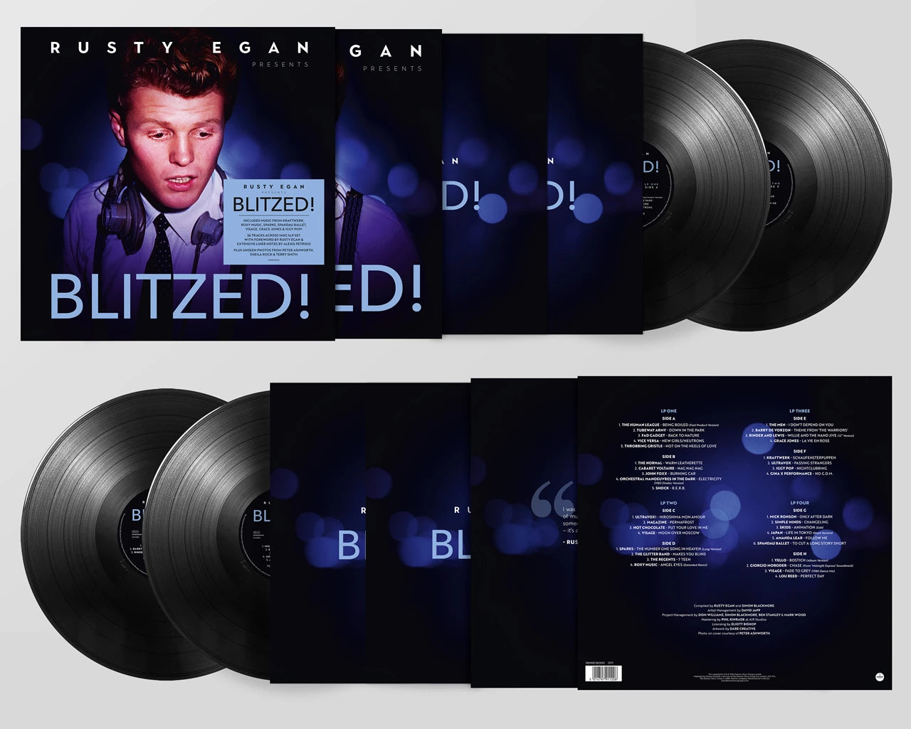 SIGNED RUSTY EGAN PRESENTS BLITZED! 36-TRACK 4LP 140g VINYL FORMATS