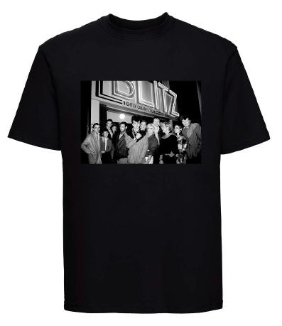 ORIGINAL BLITZ PICTURE BY SHEILA ROCK T-SHIRT SIGNED BY RUSTY EGAN