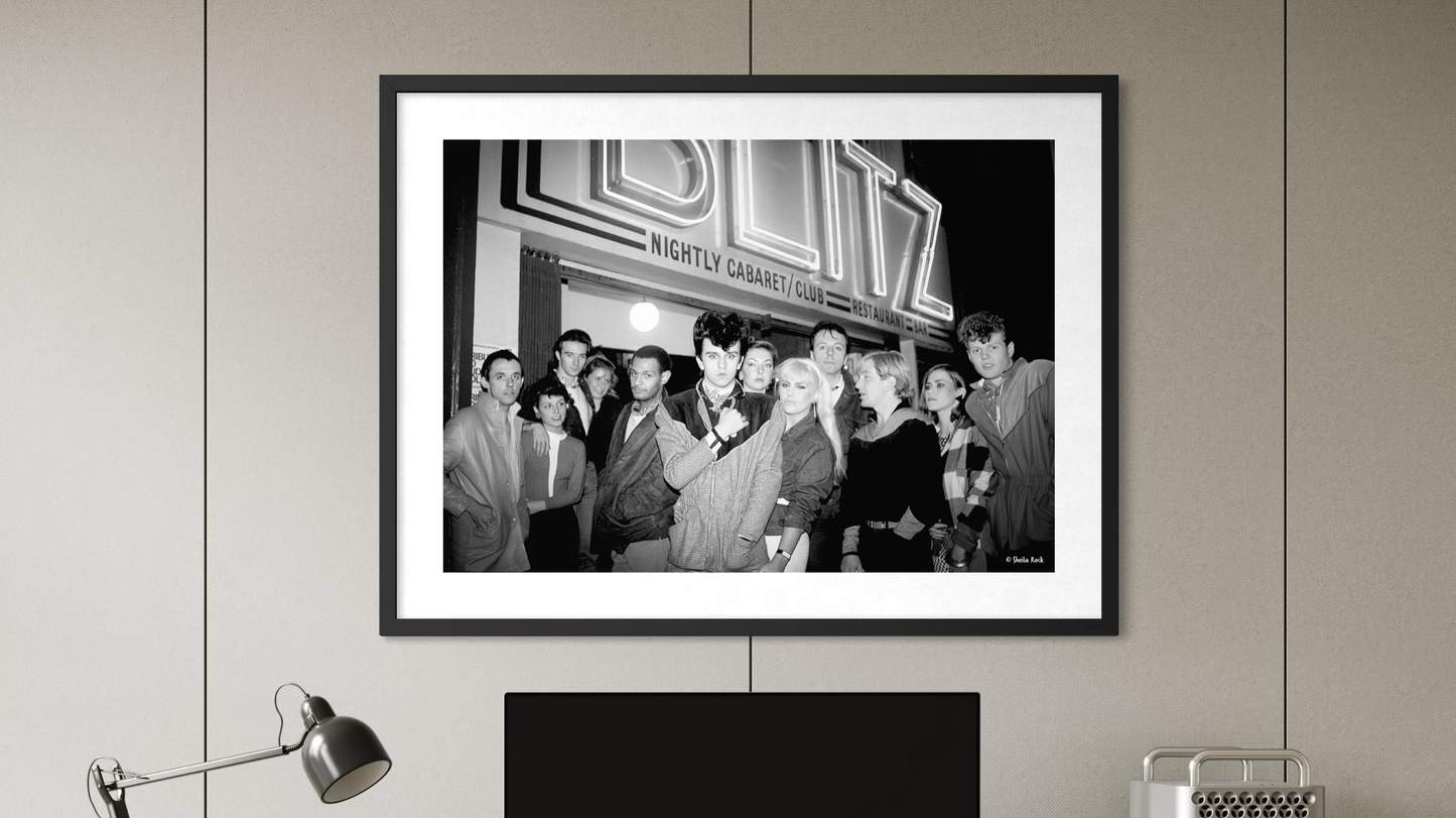 Outside the BLITZ CLUB image signed by Rusty Egan